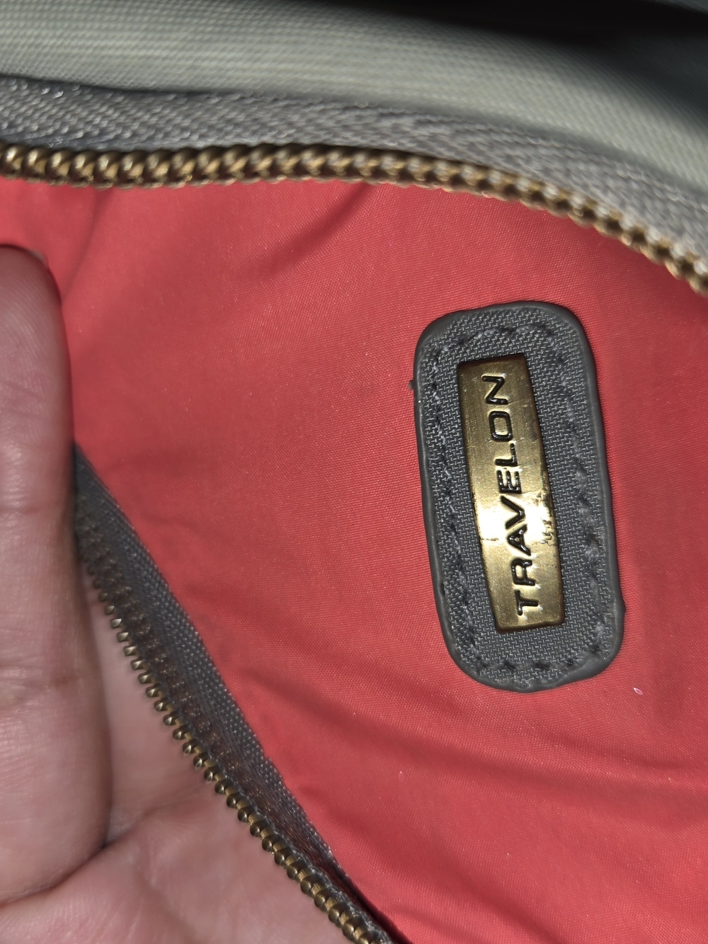 Travelon Steel Gray Compact Crossbody Bag with Brass Hardware - Picture 5 of 6